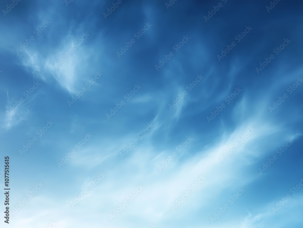 Obraz premium A Blue Sky with White Cirrus Clouds