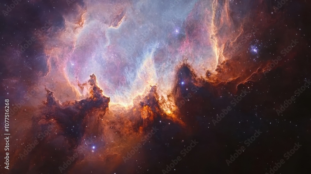 Fototapeta premium Nebula and galaxies in space. Abstract cosmos background