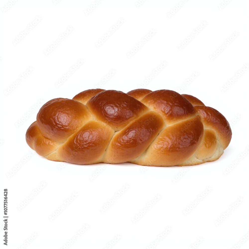 Gourmet Brioche Knot Bread Loaf Featuring Beautiful Golden Crust on Fresh White Background