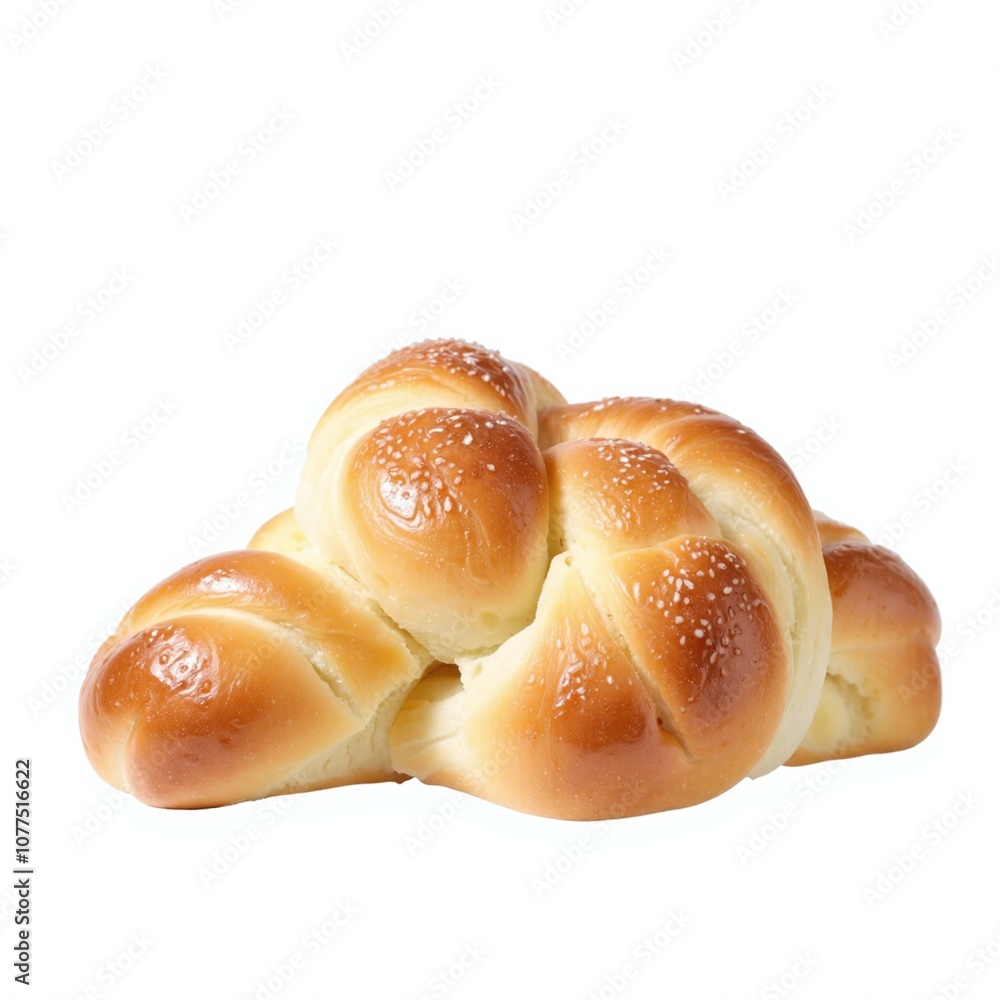 Artisan Brioche Knot with Golden Crust Isolated on White Artisan Brioche Knot with Golden Crust Isolated on White