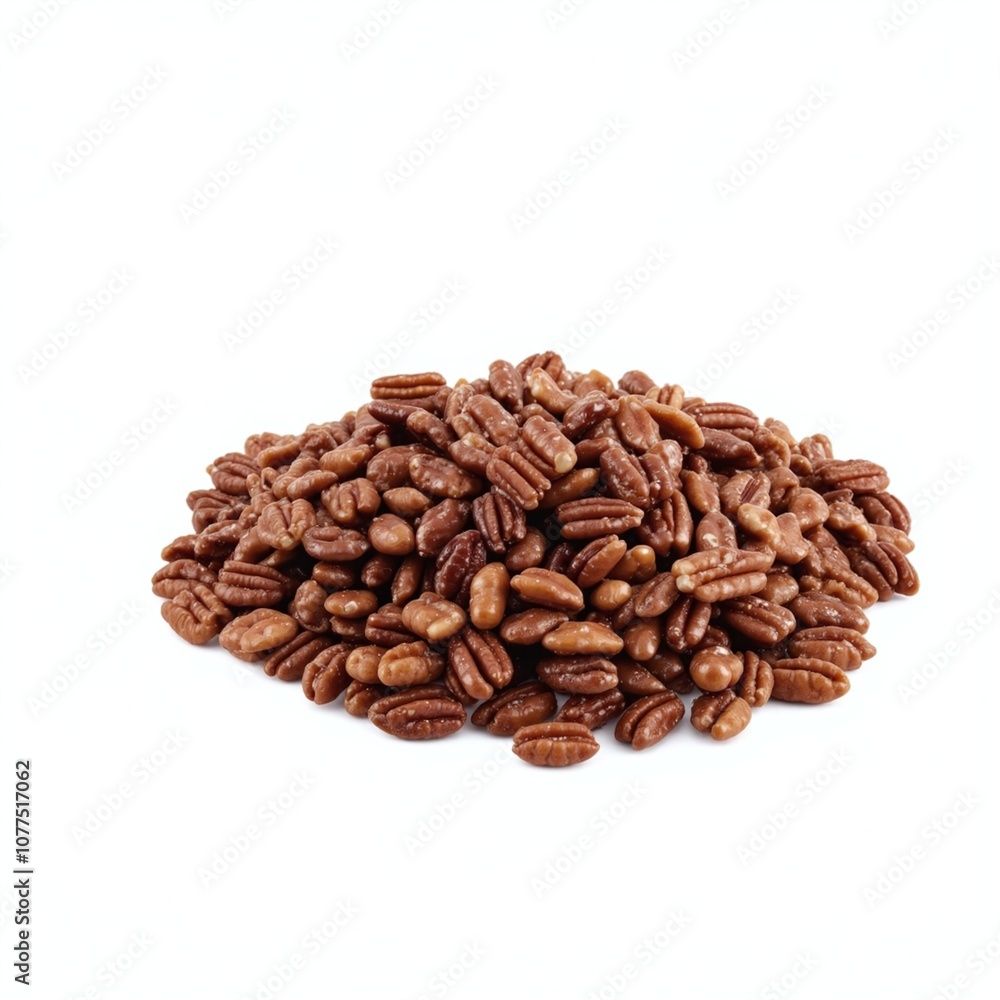 Sweet Candied Pecans Isolated on a Clean White Background Sweet Candied Pecans Isolated on a Clean White Background
