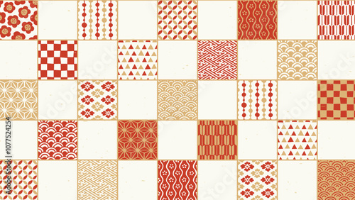 和柄の格子背景