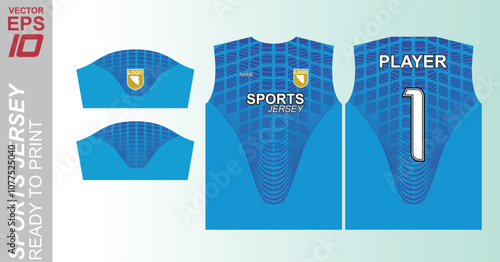 Seamless jersey pattern ready for sublimation printing, ideal for sportswear and athletic apparel. This high-resolution, vector-based design features a dynamic, modern look with bold lines, geometric 