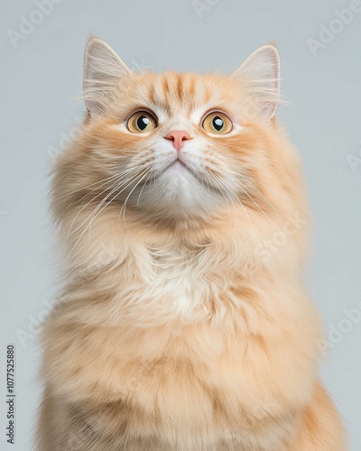 High-Resolution Realistic Portrait of a Persian Cat with Detailed Fur and Expressive Eyes