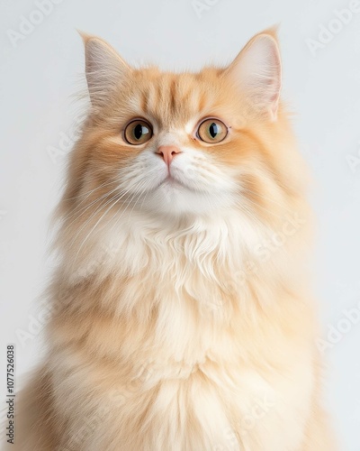 High-Resolution Realistic Portrait of a Persian Cat with Detailed Fur and Expressive Eyes