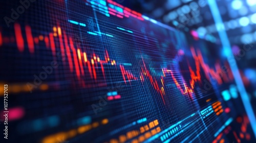 Colorful data visualization displaying financial market trends and analytics in a modern format