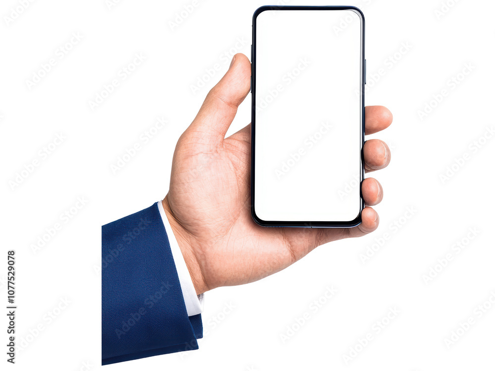 Hand Holding Empty Smartphone Display Image Hand Holding Empty Smartphone Display Image