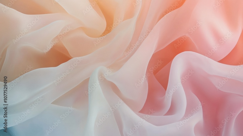 Fototapeta premium Delicate shapes intertwine in a gentle display of pastel hues, fostering a sense of calm and artistic expression in a minimalist setting. Generative AI