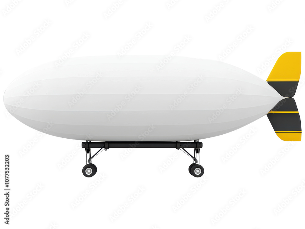 Obraz premium White Blimp on Tarmac Ready for Flight