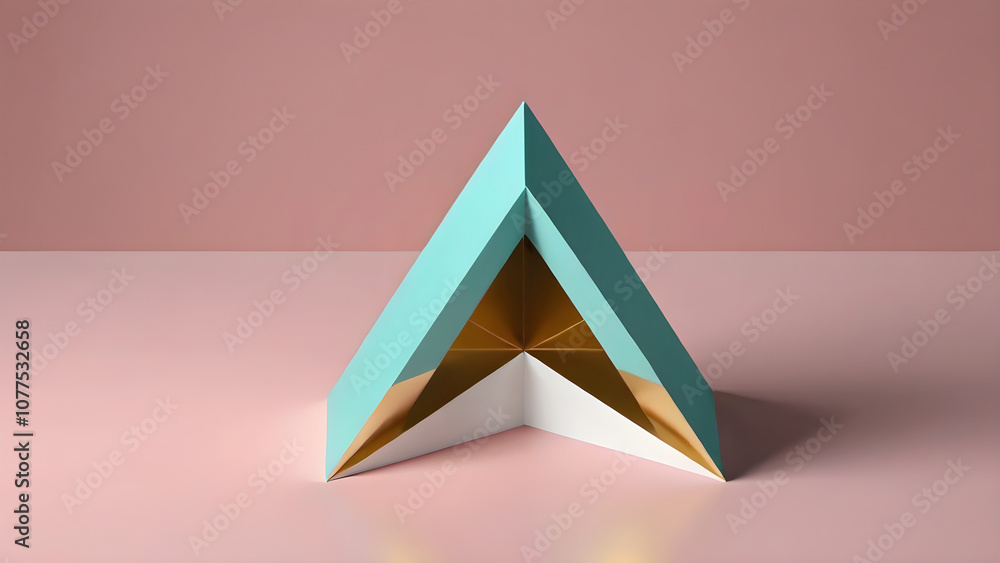 Fototapeta premium Modern Minimalist Penrose Triangle with Pastel Colors