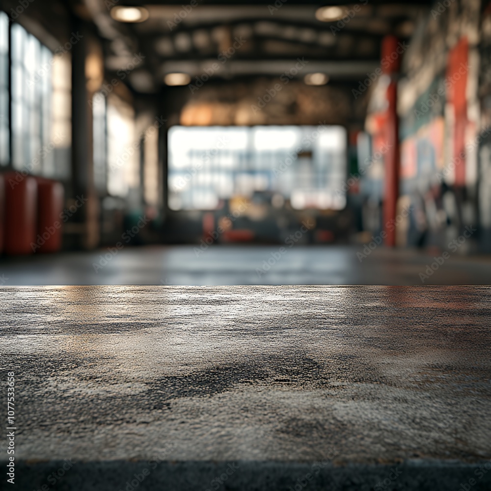 Table top blurred boxing gym background Table top blurred boxing gym background