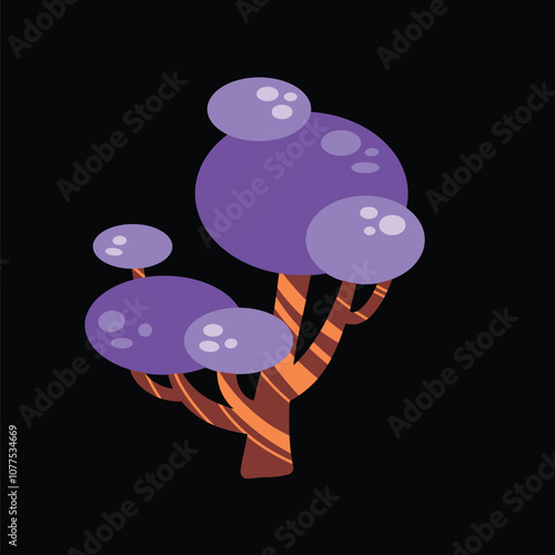 Flat design with various types of trees vibrant colors