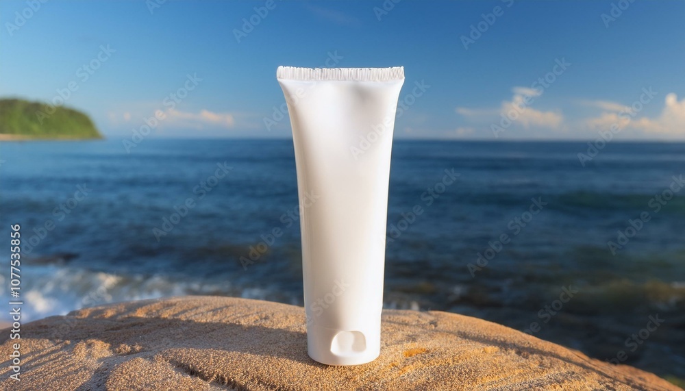 White tube on sandy beach