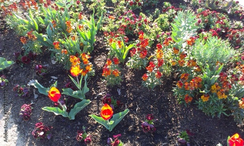 Landschaft mit Fischer und Blumen