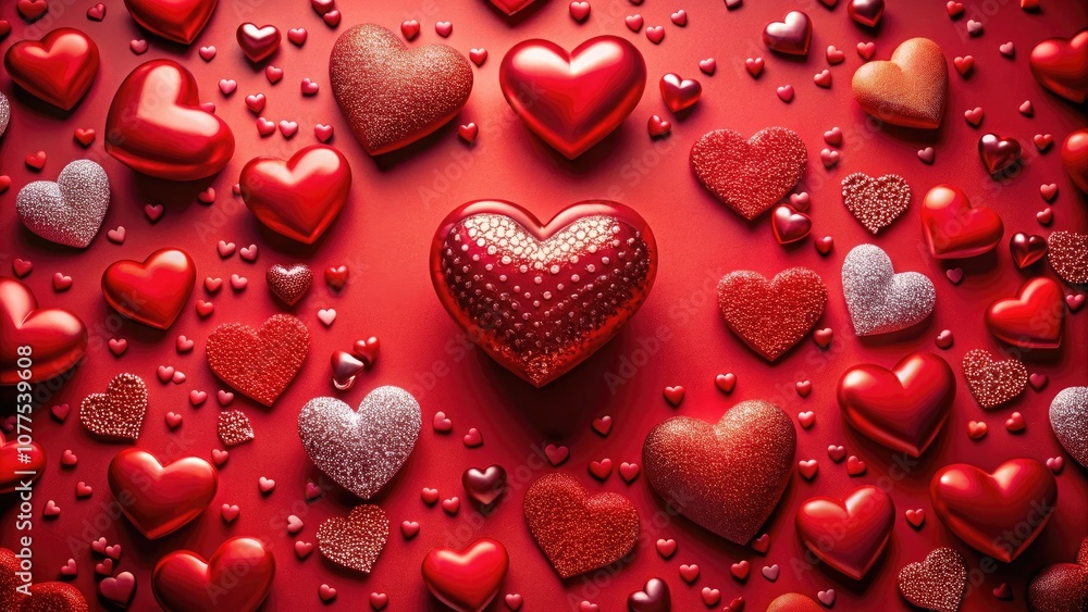Red Hearts on a Bold Red Background: Romantic Fashion Photography, Heart Patterns, Red Color Palette, Passionate Design Elements, Love Inspired Fashion, Vibrant Textures, Heart Motifs Red Hearts on a Bold Red Background: Romantic Fashion Photography, Heart Patterns, Red Color Palette, Passionate Design Elements, Love Inspired Fashion, Vibrant Textures, Heart Motifs