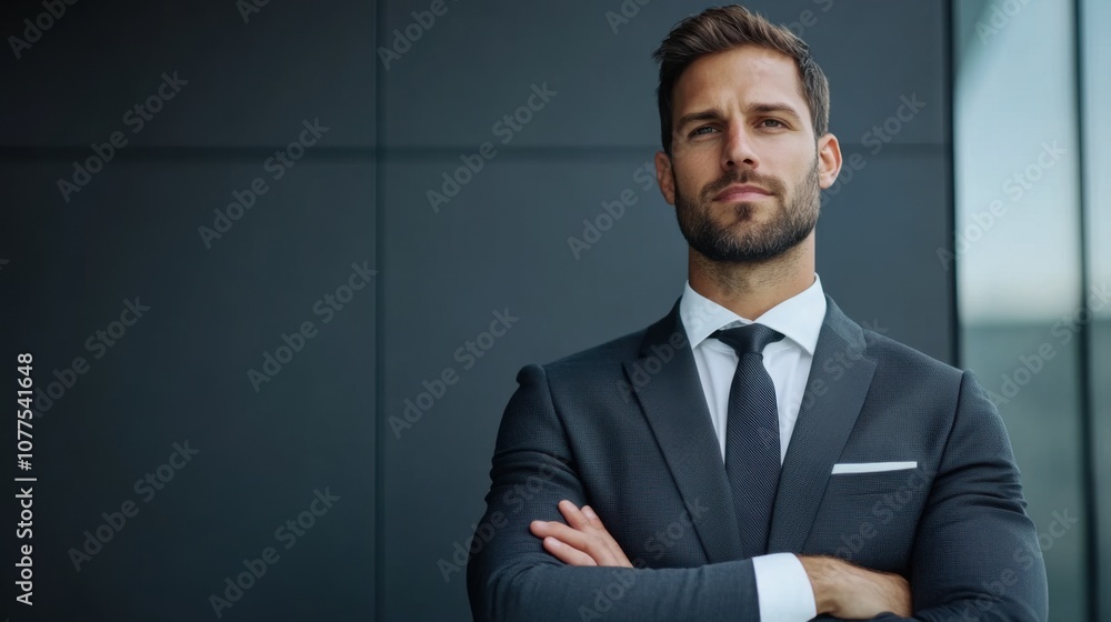 Confident Businessman in Modern Office Environment Confident Businessman in Modern Office Environment