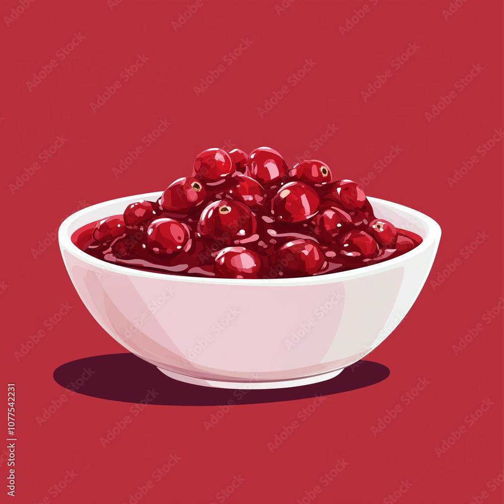 cranberry sauce illustration with whole cranberries cranberry sauce illustration with whole cranberries