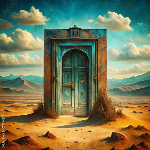 Obraz na płótnie Door outside in a desert w salonie