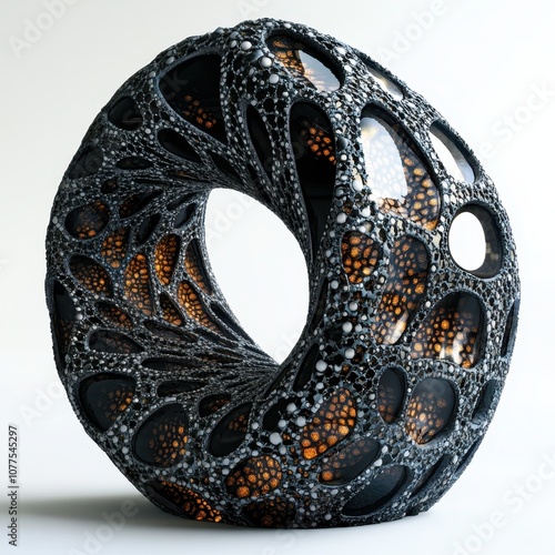 Abstract torus sculpture wi...