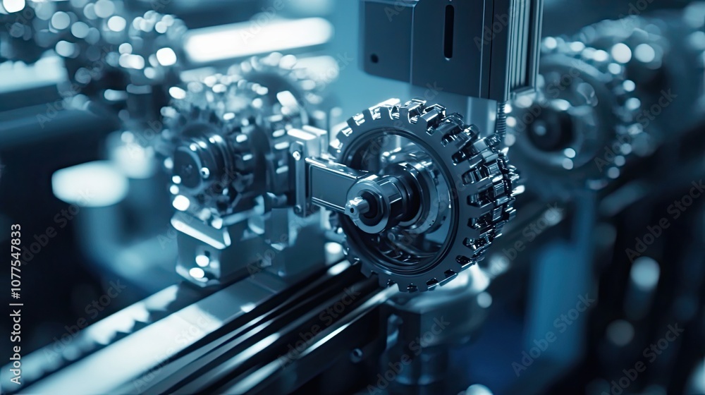 Close-up of Shiny Metal Gears in a Mechanical System Close-up of Shiny Metal Gears in a Mechanical System