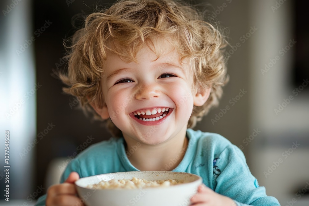 Happy child eating breakfast. This photo is perfect for illustrating articles about healthy eating habits for kids. Happy child eating breakfast. This photo is perfect for illustrating articles about healthy eating habits for kids.