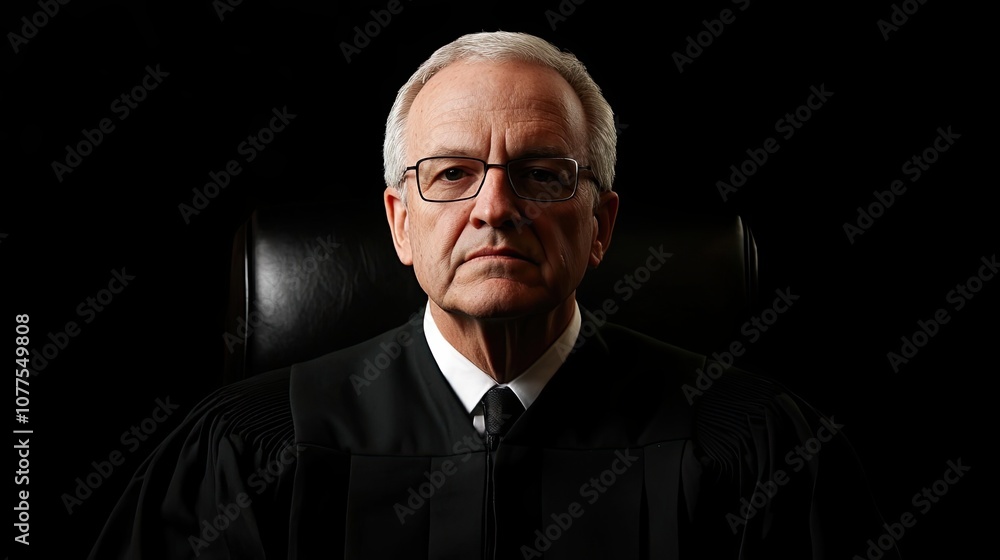 Portrait of a Serious Judge Wearing a Black Robe Portrait of a Serious Judge Wearing a Black Robe