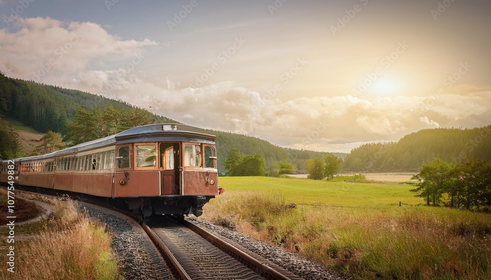 Obraz premium train in the mountains