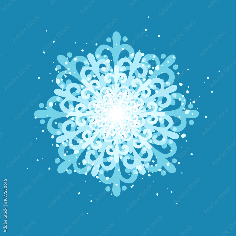 Decorative blue snowflake,festive elements for christmas,new year.Vector graphics. Decorative blue snowflake,festive elements for christmas,new year.Vector graphics.