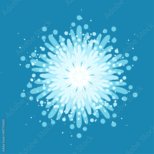 Decorative blue snowflake,festive elements for christmas,new year.Vector graphics.
