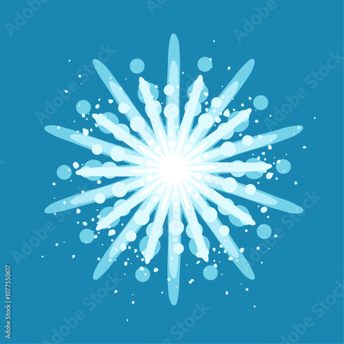 Decorative blue snowflake,festive elements for christmas,new year.Vector graphics.