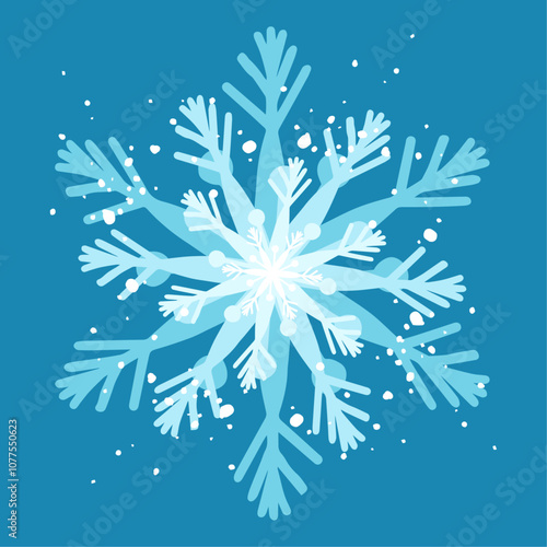 Decorative blue snowflake,festive elements for christmas,new year.Vector graphics.