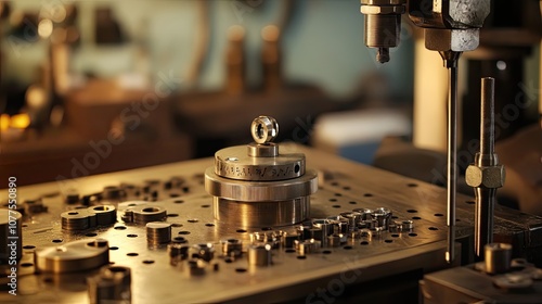 Close-up of a Metal Ring Being Held by a Machine in a Workshop