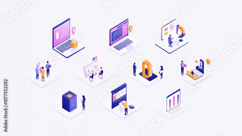 From idea to success, these icons represent the stages of a startup journey. They highlight key areas like planning, marketing, and finance, showing how teamwork and strategy drive growth.