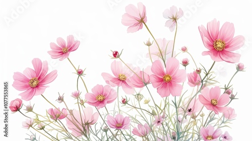 Wallpaper Mural A Bouquet of Delicate Pink Cosmos Flowers Torontodigital.ca