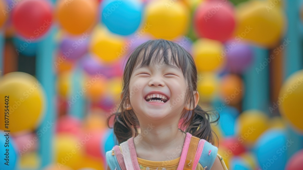 Embracing a colorful setting, a confident Asian kid's charismatic pose exudes natural charm and youthful confidence Embracing a colorful setting, a confident Asian kid's charismatic pose exudes natural charm and youthful confidence