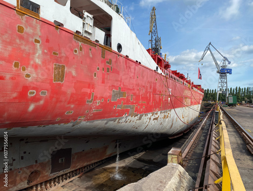 ship in dry dock photo