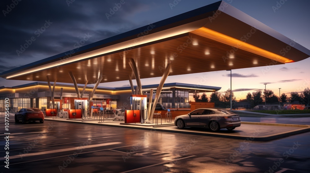 Modern Electric Vehicle Charging Station Modern Electric Vehicle Charging Station