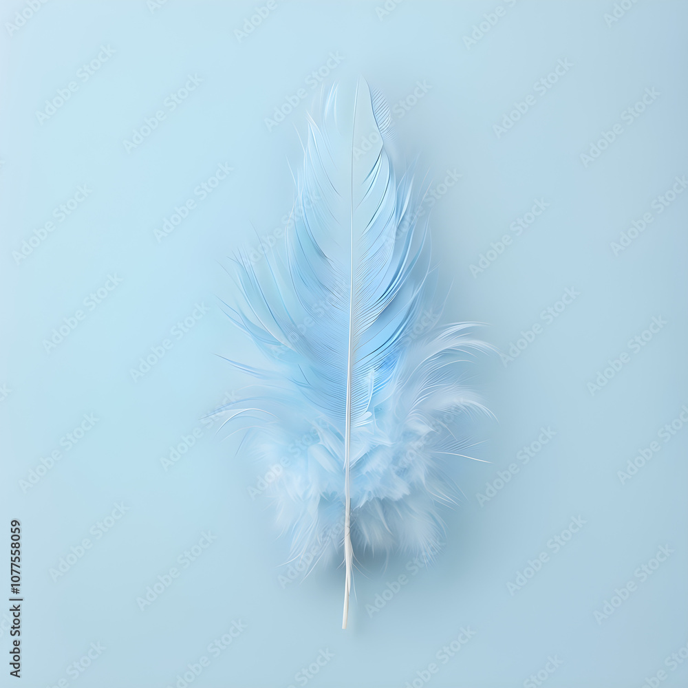Obraz premium feather on blue background
