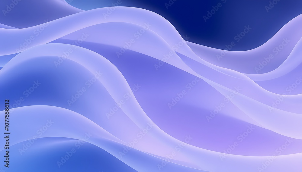 Fototapeta premium A blend of soft, flowing lines that mimic the undulating movement of water. Hazy blues and purples merge seamlessly, creating a calm and dreamlike atmosphere.