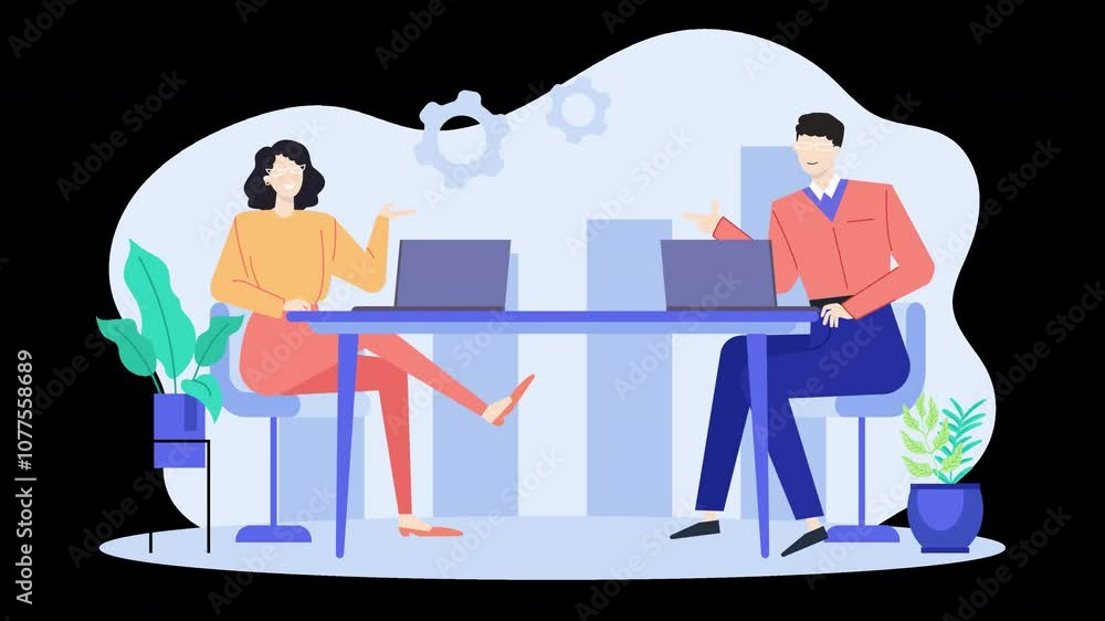 teamwork brainstorming and data analysis alpha channel video illustration teamwork brainstorming and data analysis alpha channel video illustration