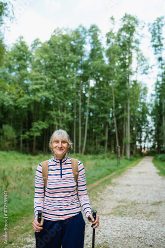 A woman in the forest