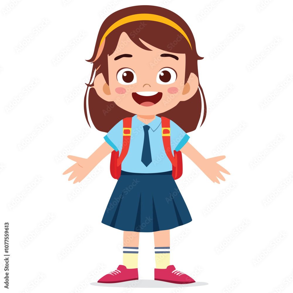 Portrait of a happy girl wearing a school uniform Portrait of a happy girl wearing a school uniform