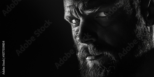 Dramatic Portrait of a Man with a Beard