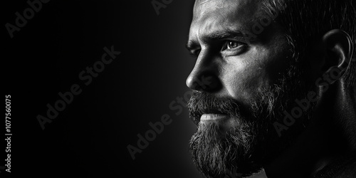 Dramatic Portrait of a Man with a Beard