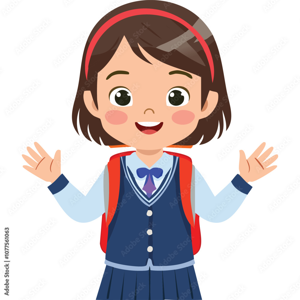 Portrait of a happy girl wearing a school uniform Portrait of a happy girl wearing a school uniform