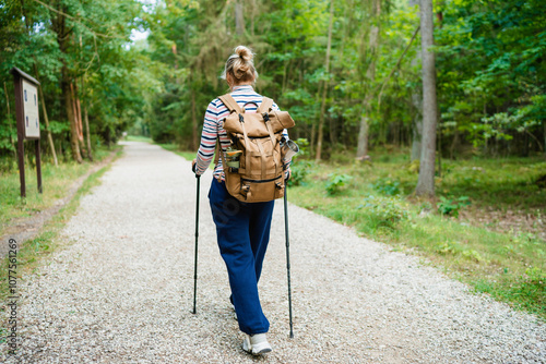 Women on a hiking trip photo