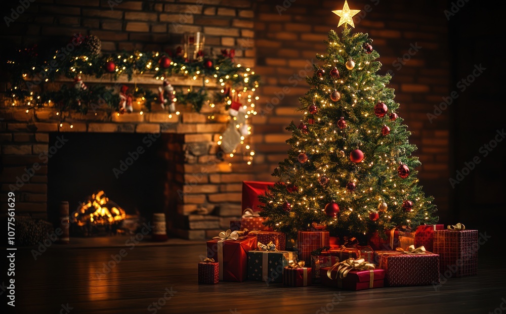 3D render Christmas background with gift boxes and christmas tree. Christmas tree with gift boxes 3D render Christmas background with gift boxes and christmas tree. Christmas tree with gift boxes
