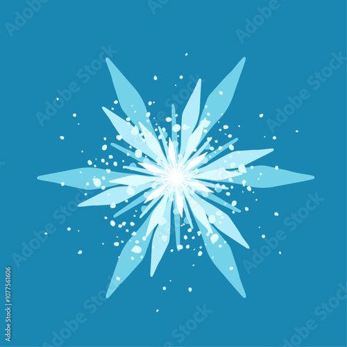 Decorative blue snowflake,festive elements for christmas,new year.Vector graphics.