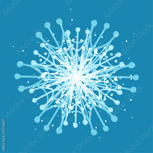 Decorative blue snowflake,festive elements for christmas,new year.Vector graphics.