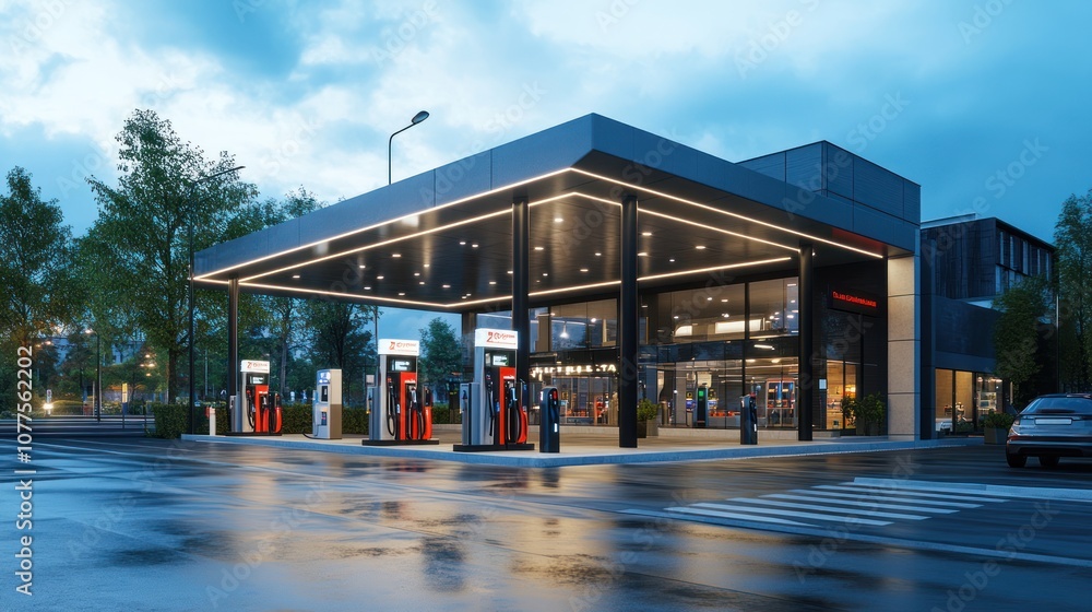 Modern Electric Vehicle Charging Station